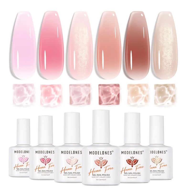 Jelly Nude Gellakk - 6 stk 